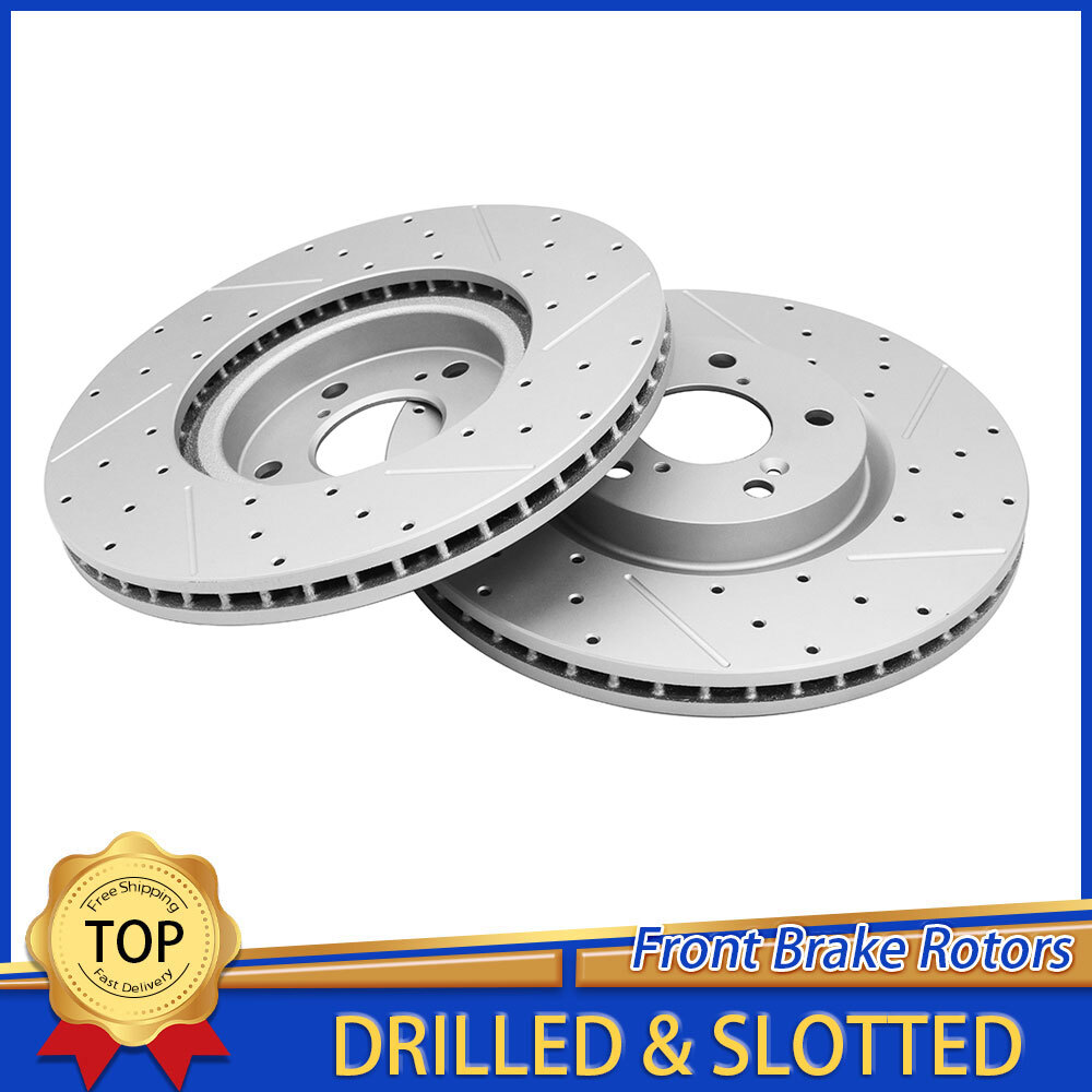 Front Drilled Slotted Disc Rotors Set For Honda Pilot Acura MDX ZDX