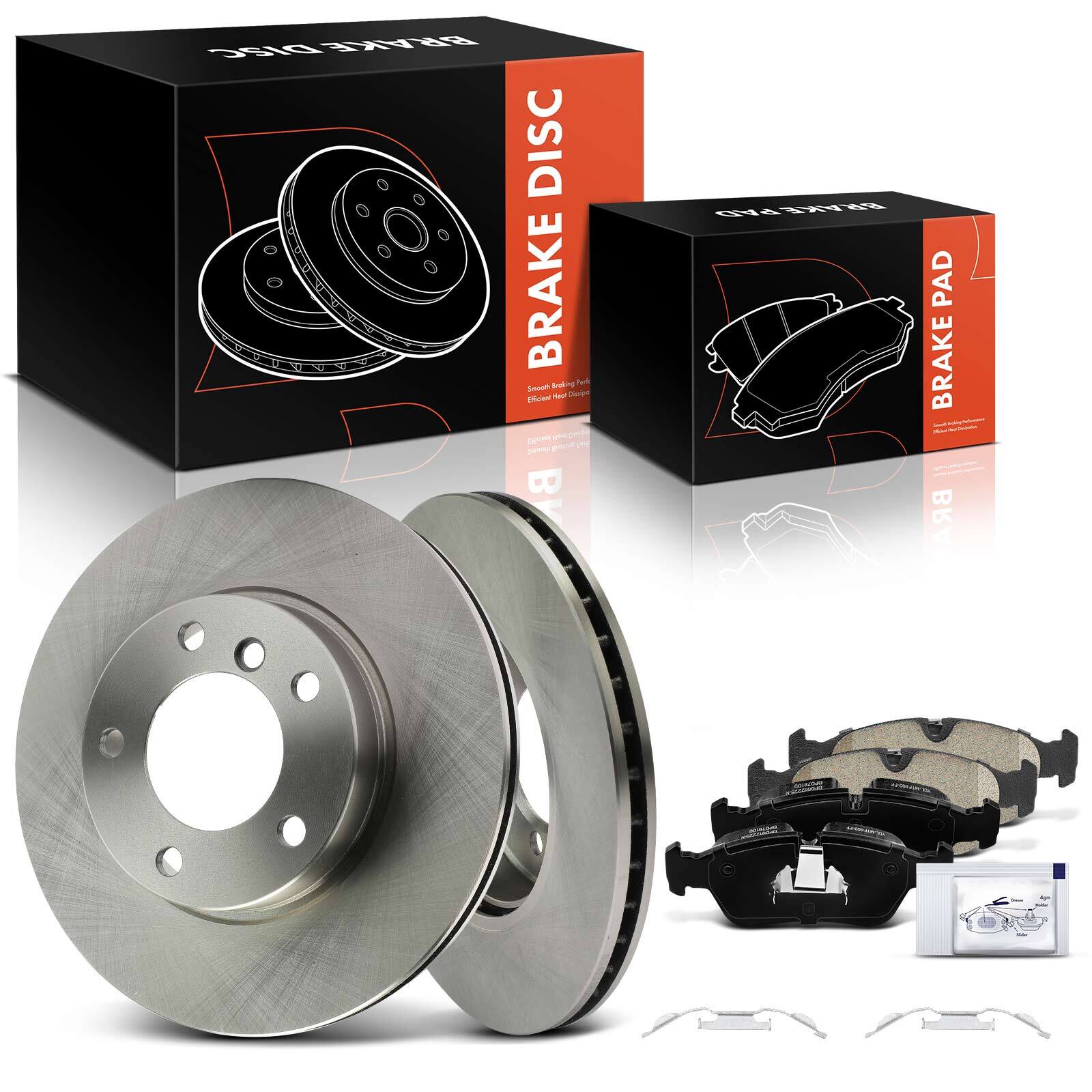 6Pcs Front Disc Brake Rotors & Ceramic Brake Pads for BMW E36 E46 318i 323Ci Z3