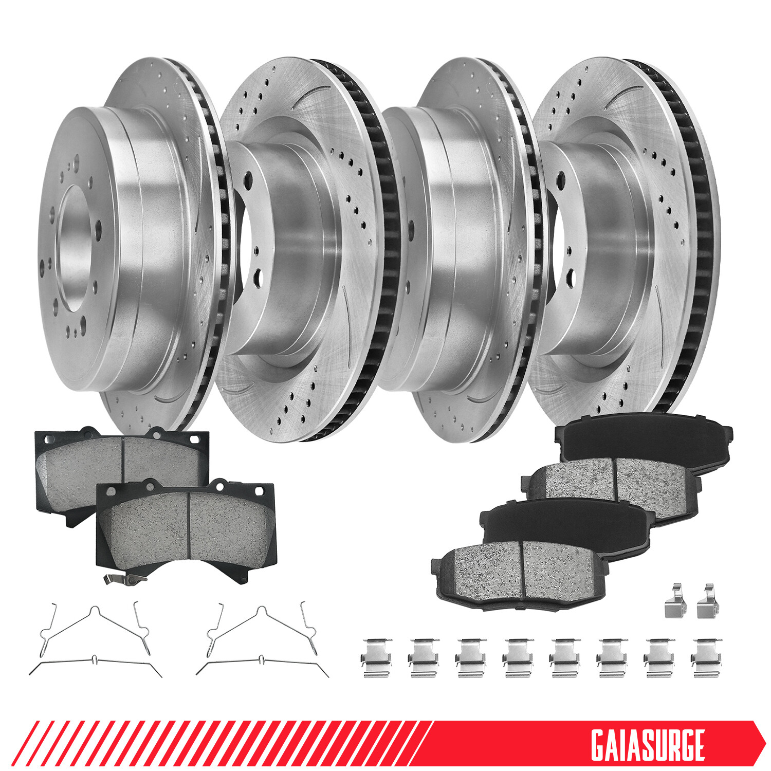 Front & Rear Disc Brake Rotors Pads for 2007-2021 Toyota Tundra Sequoia LX570