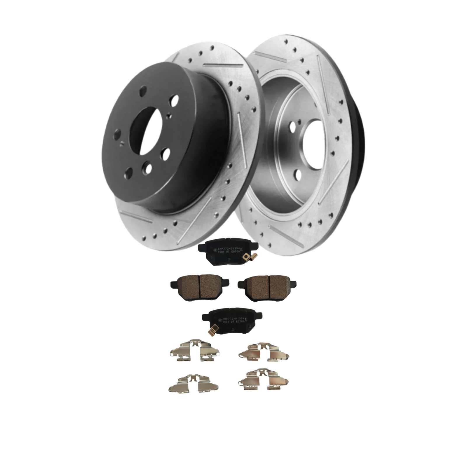 259mm Rear Drilled Rotors Brake Ceramic Pads fit 2020-2021 Toyota Prius Prime