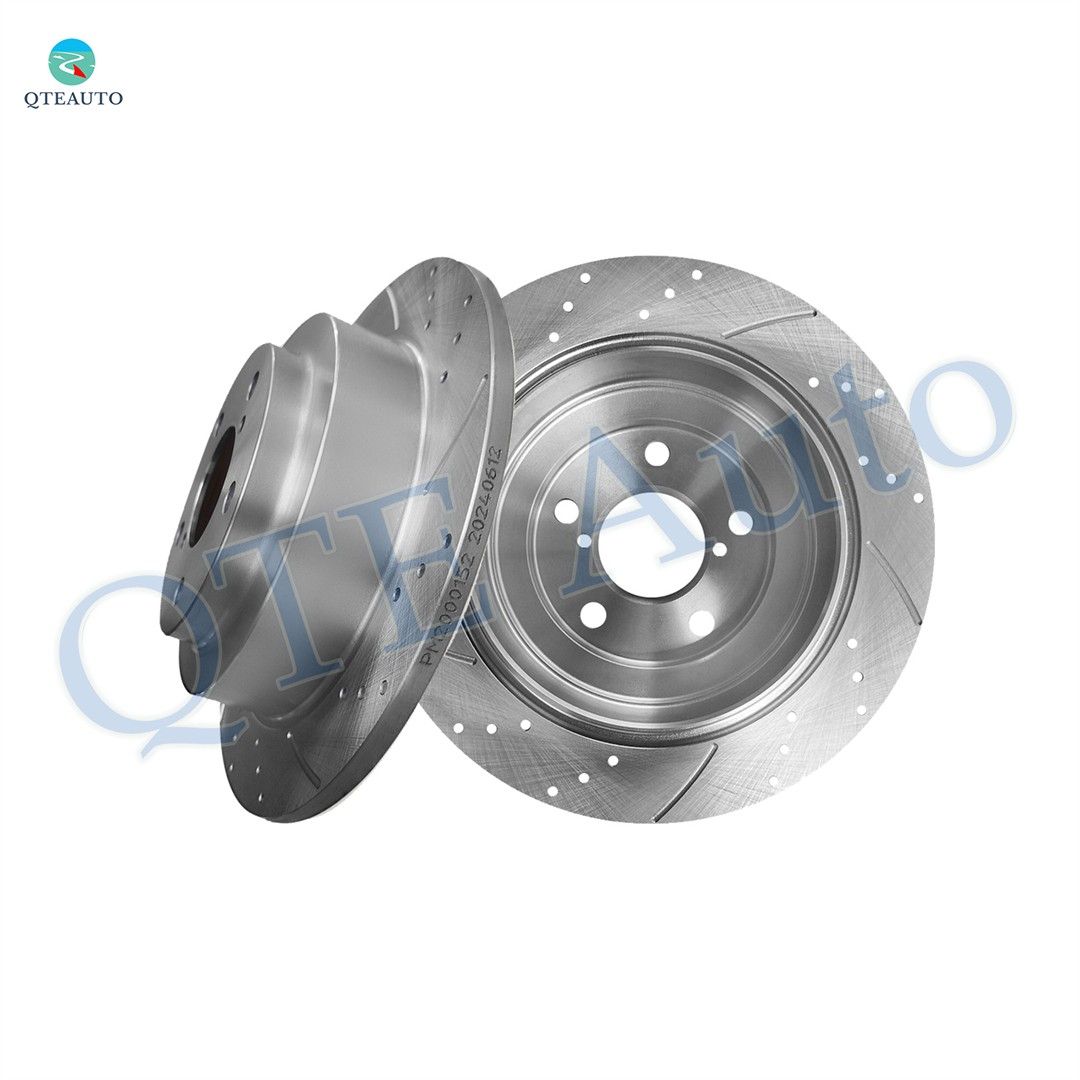 Rear 265mm Drilled Slotted Brake Disc Rotors For 2005 2006 Saab 9-2X