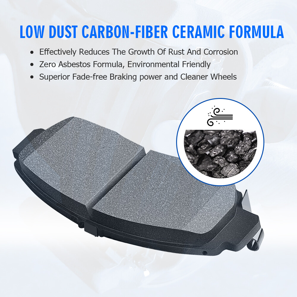 Front Drilled Disc Rotors Ceramic Brake Pads for 2016 – 2019 Subaru Legacy 2.5L