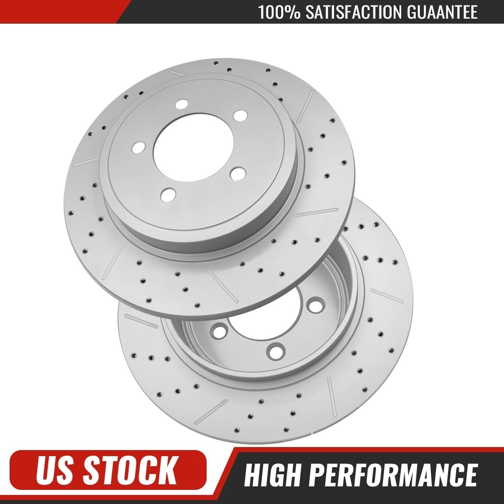 2x Rear Drilled Slotted Brake Disc Rotors For Ford Explorer Mercury Mountaineer