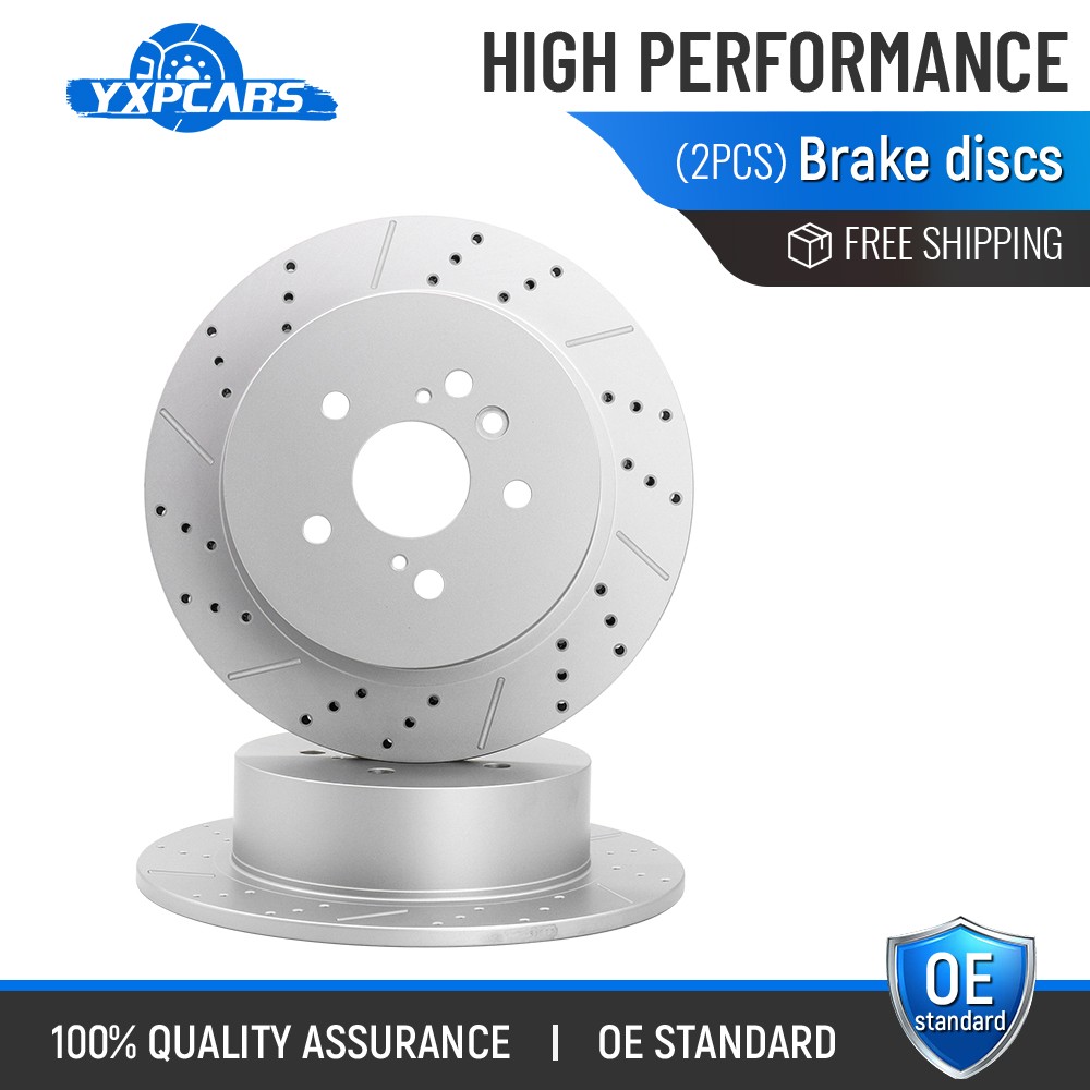 309mm Rear Drilled Disc Brake Rotors Kit for 2008 – 2014 Toyota Highlander
