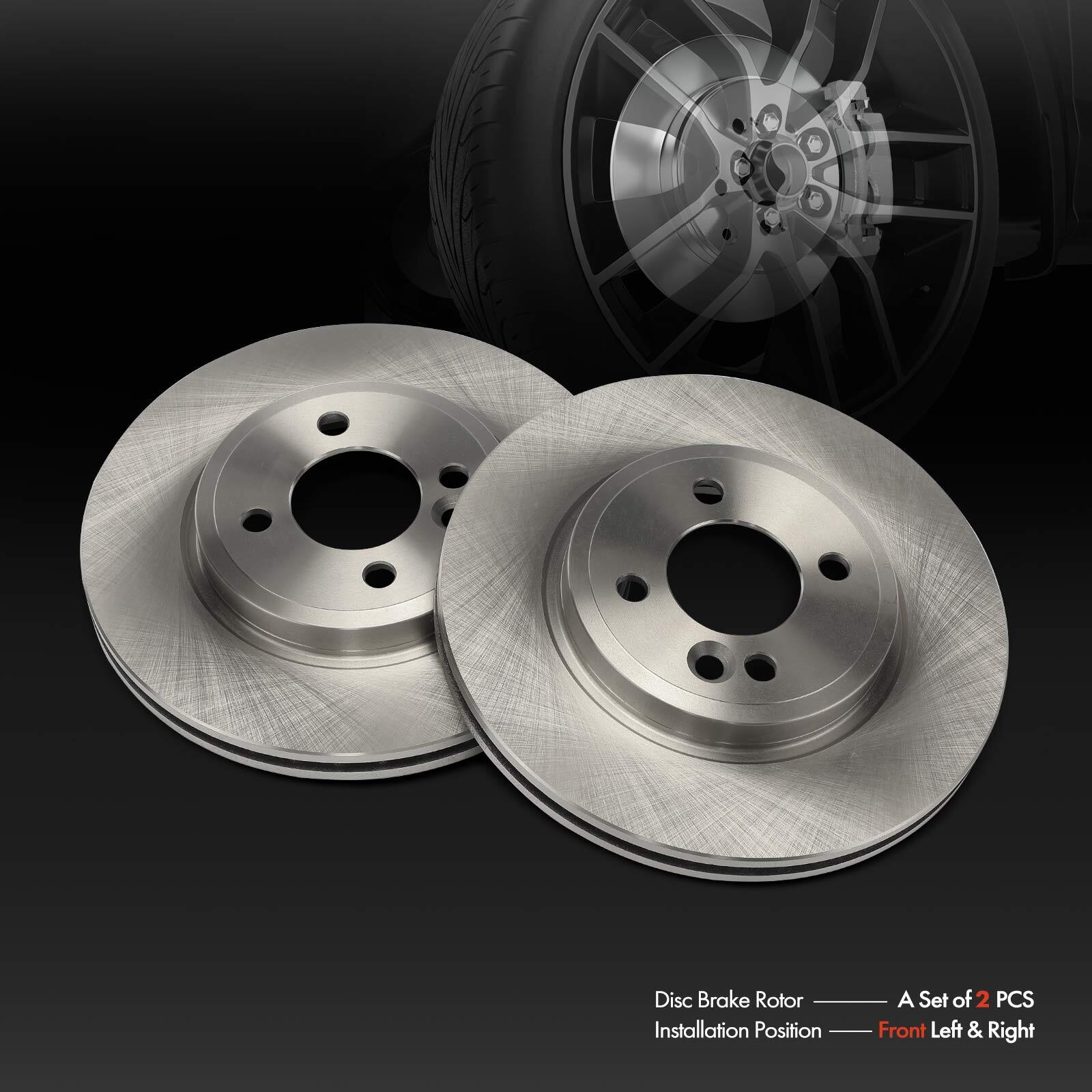 2Pcs Front Driver & Passenger Side Disc Brake Rotors for Mini Cooper 2002-2006