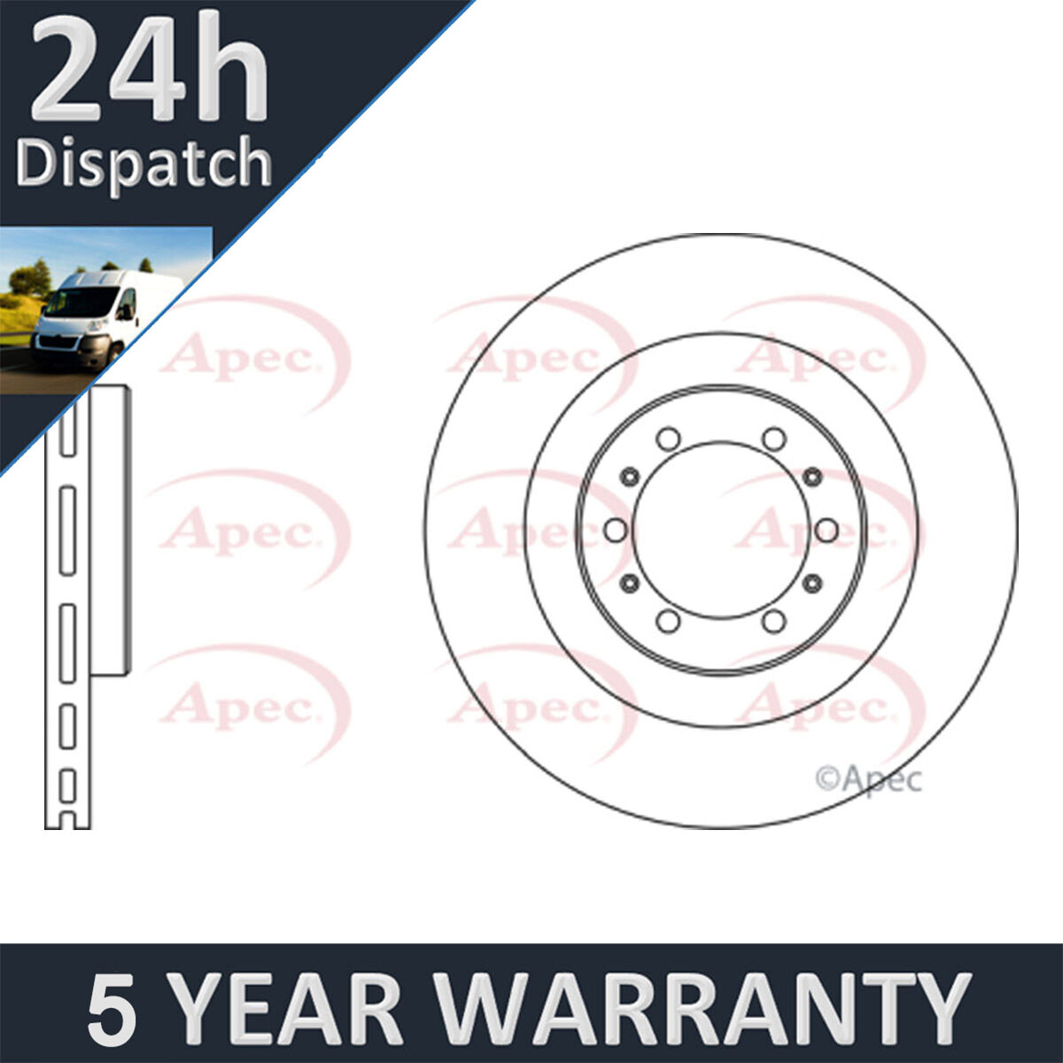 Fits Mitsubishi L200 1996-2006 Shogun Pajero 1989-2006 Purevue Front Brake Disc