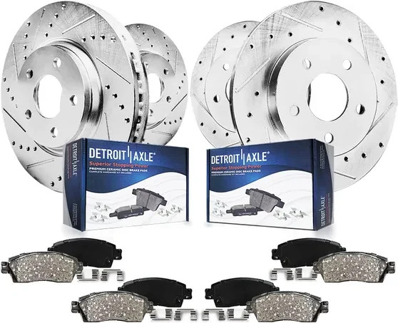 Front Rear Drilled Disc Rotors Brake Pads for 2009 2010 Honda Accord Acura TSX
