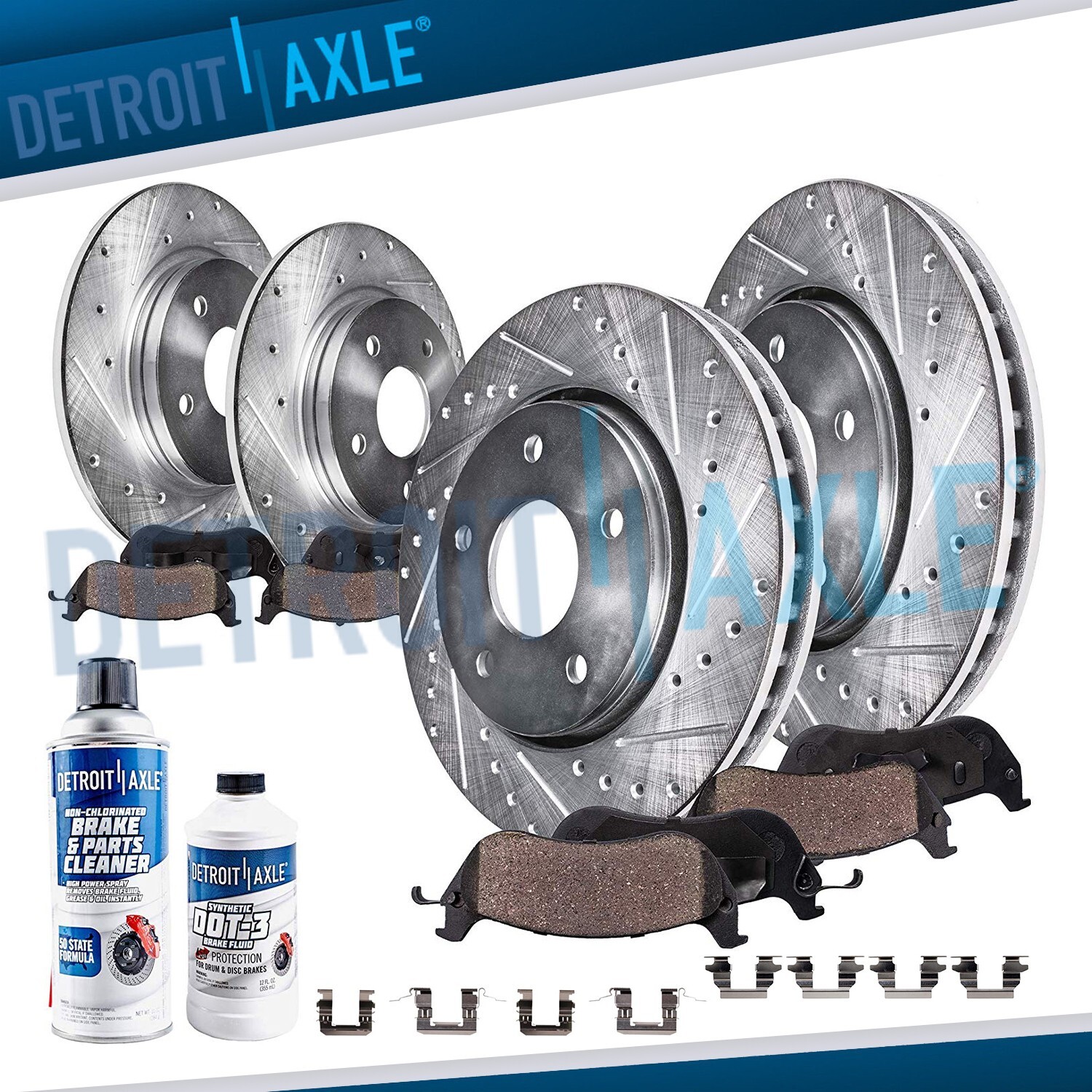 For 2002 – 2006 Nissan Altima Front Rear DRILLED Rotors + Ceramic Brake Pad Set