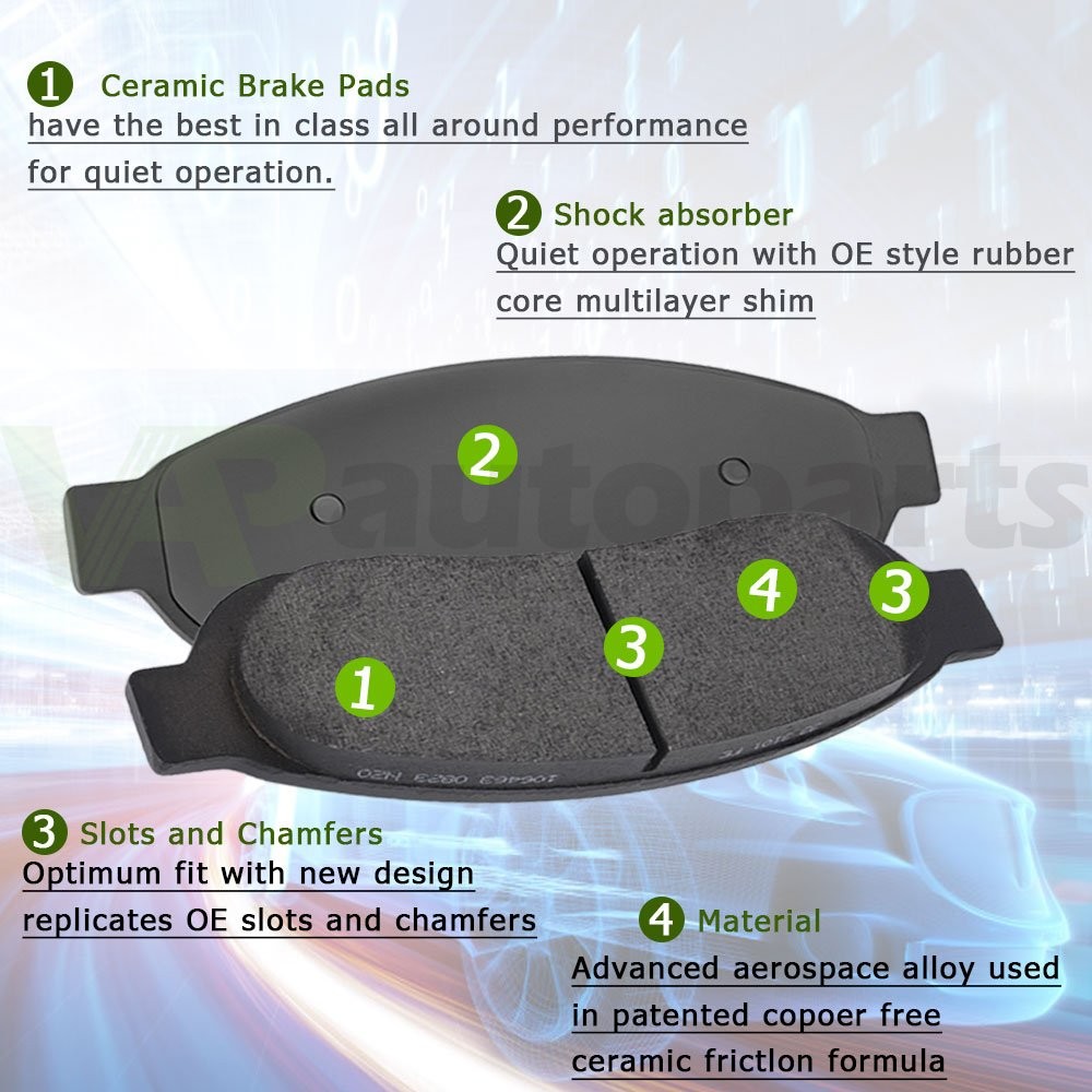 Drill Slot Front Brake Pads And Rotors For Fiat 500X Jeep Renegade 2016-2018