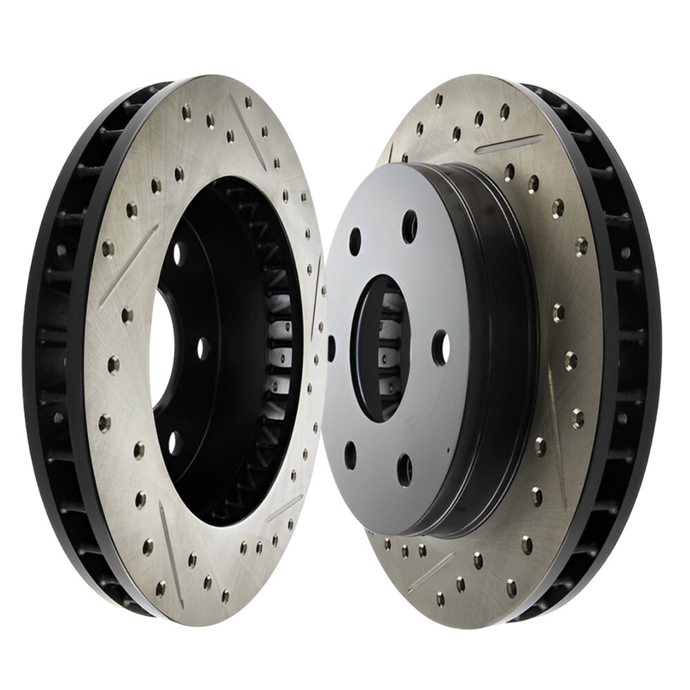 Front Right & Left Drilled-Slotted Disc Brake Rotors For Cadillac Escalade 00-99