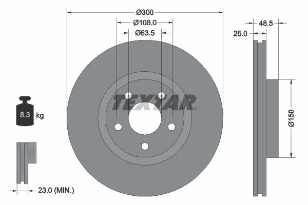 Brake Disc Textar 92141305