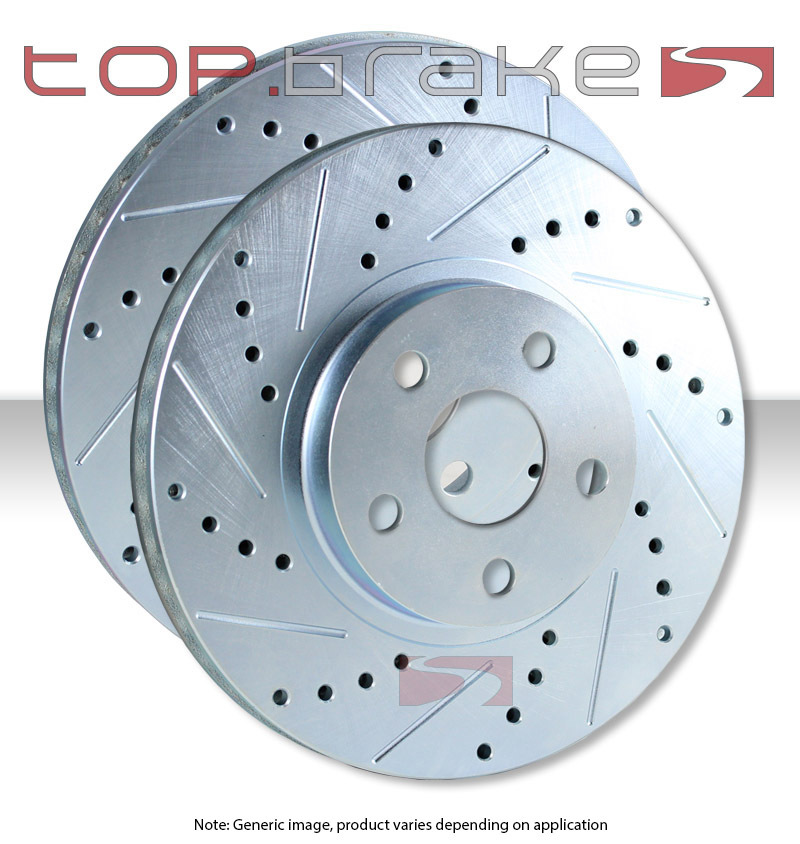 REAR TOPBRAKES Performance Cross Drilled Slotted Brake Disc Rotors TB35131.121