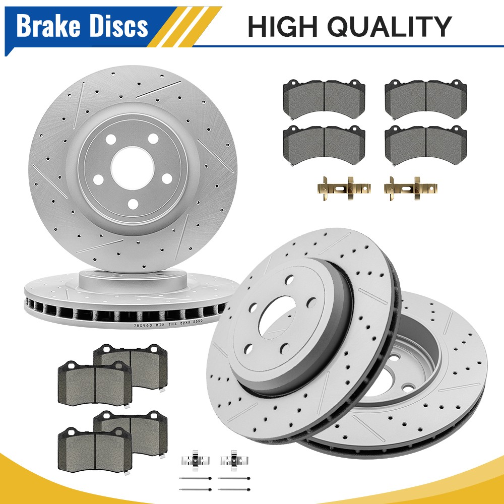 Front & Rear Disc Rotors Brake Pads Kit for Dodge Durango Jeep Grand Cherokee