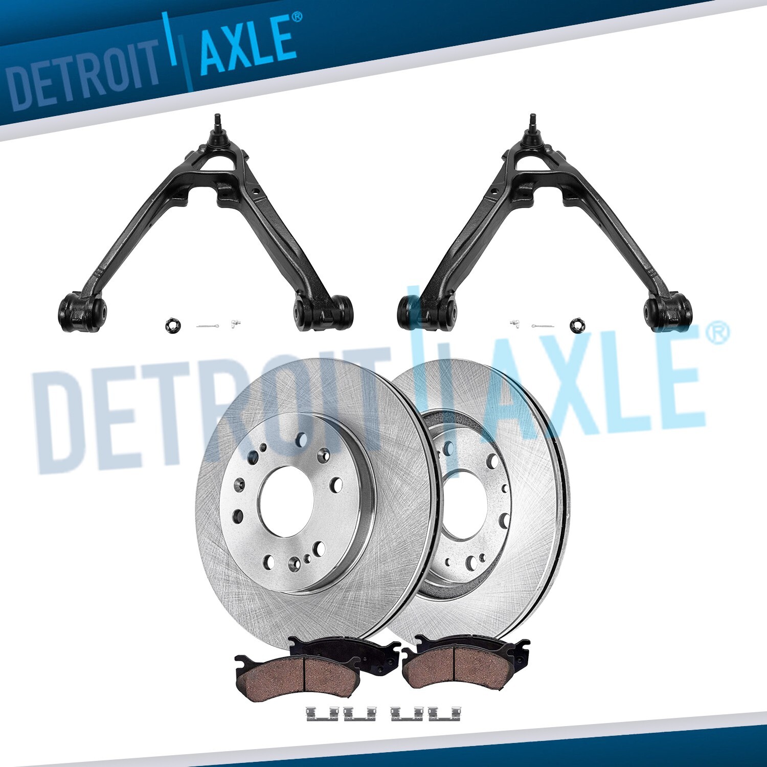 Front Brake Rotor Pad Lower Control Arm Kit for Chevy GMC Silverado Tahoe Sierra