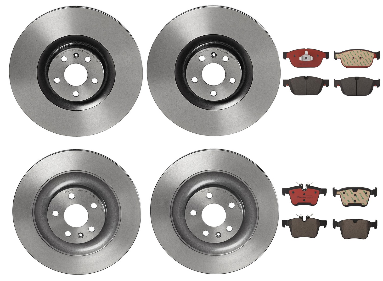 Brembo Front 366mm & Rear 340mm Brake Disc Rotors Ceramic Pad Kit For Volvo XC90