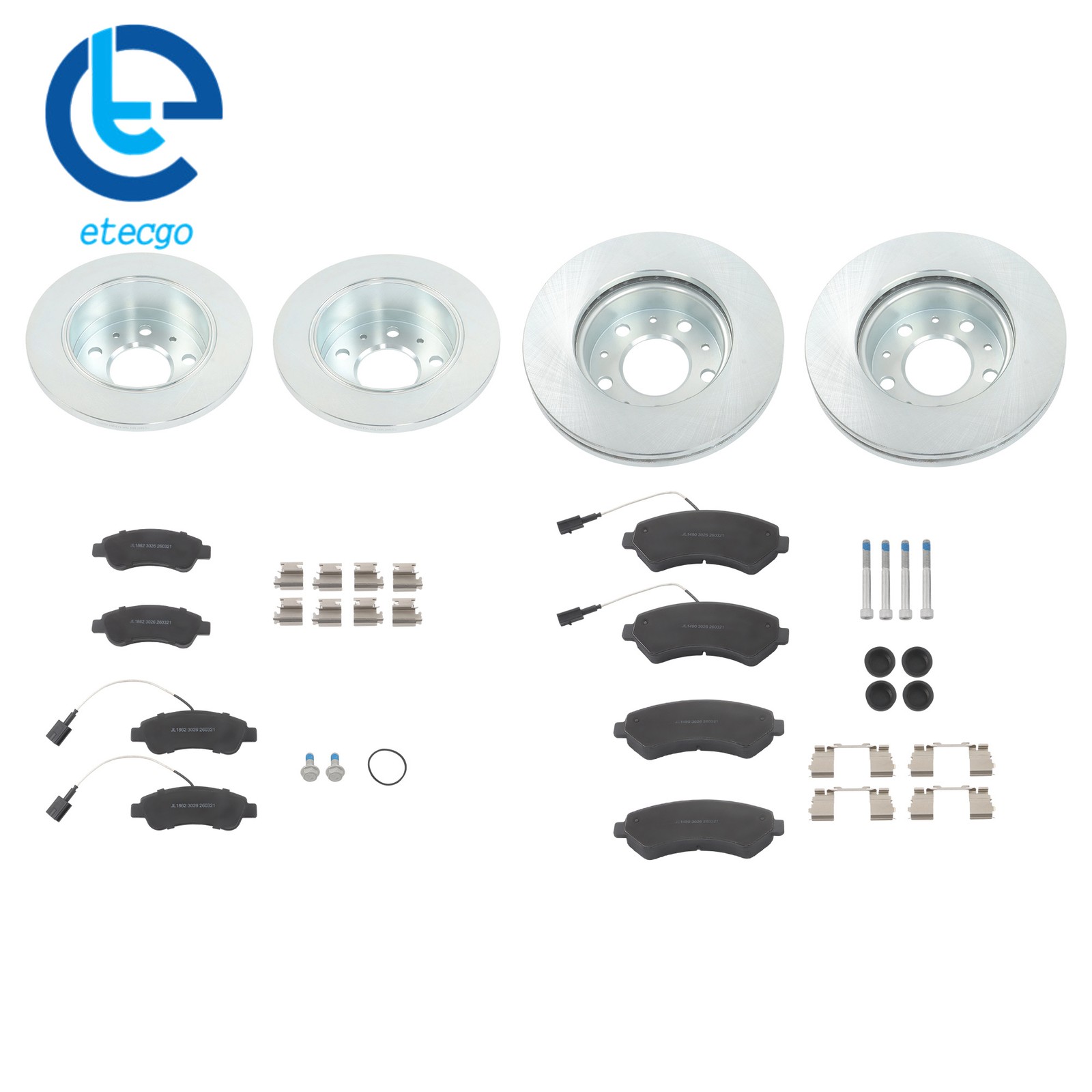 For Ram ProMaster 3500 17-20 Front & Rear Disc Brake Rotors & Ceramic Brake Pads