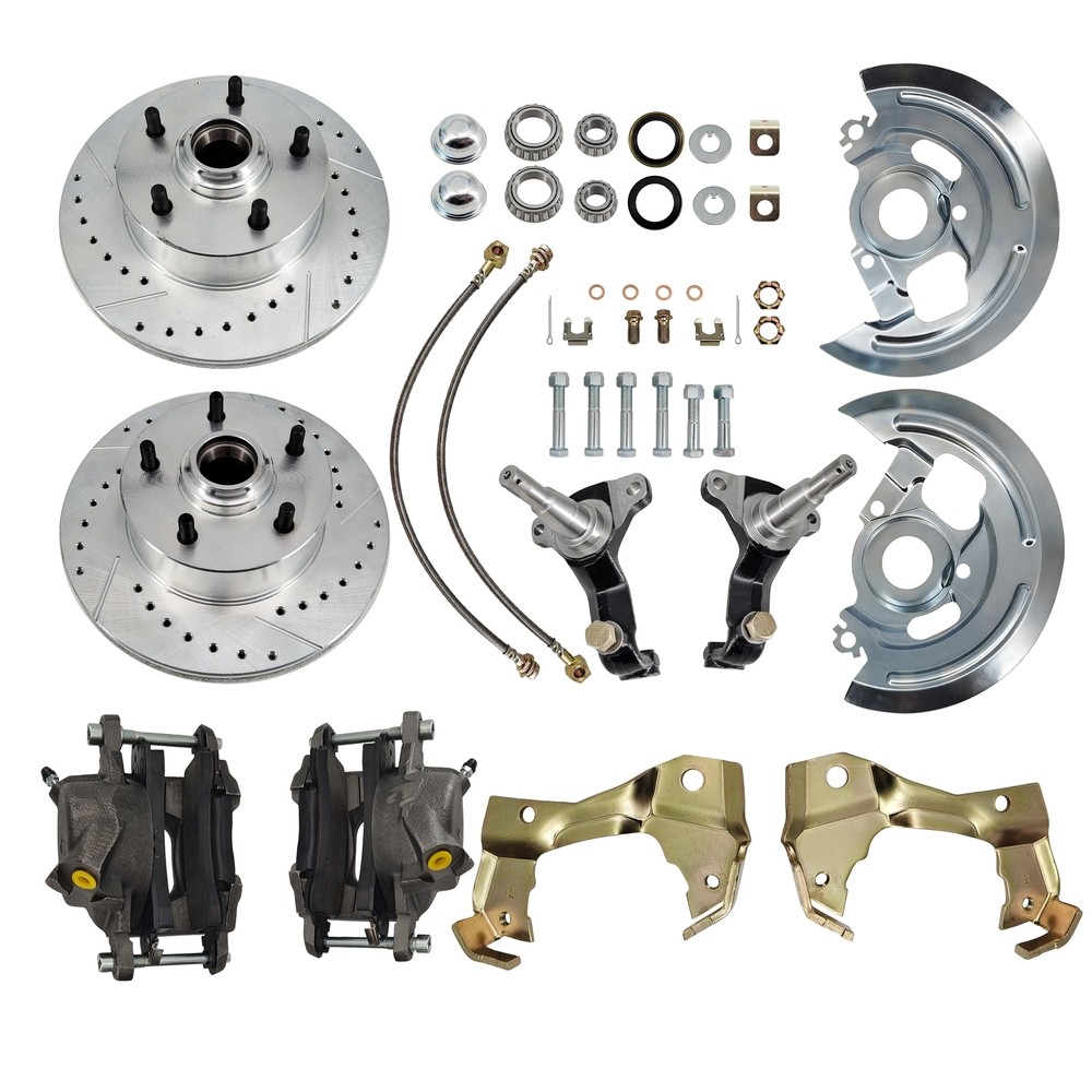 Front Spindle & Disc Brake Kit For 1964-72 Chevelle 1967-69 Camaro 1968-74 Nova