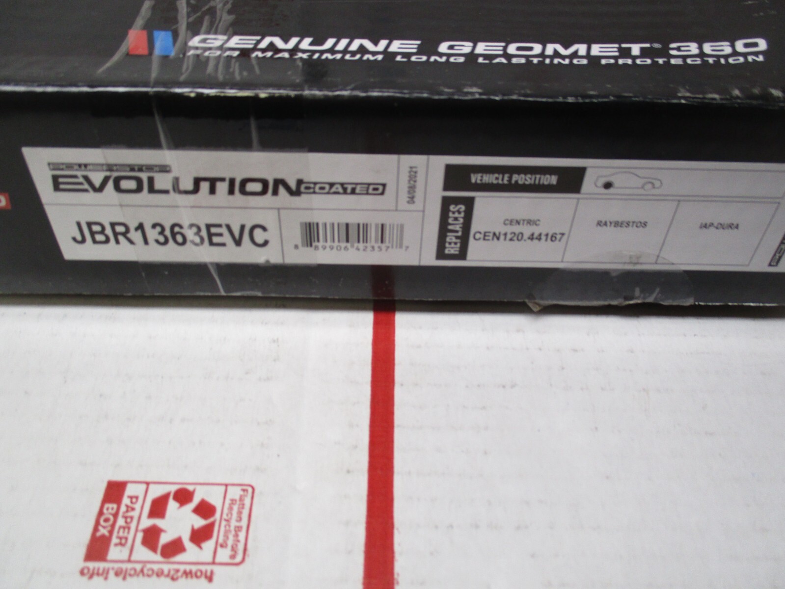 (1) NEW POWERSTOP EVOLUTION GEOMET COATED REAR BRAKE ROTOR JBR1363EVC