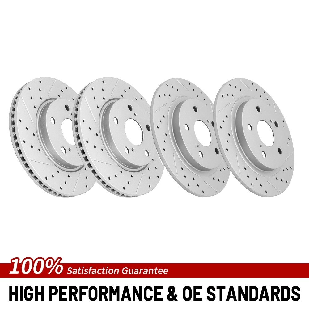 Front & Rear Drilled Brake Rotors For 2008 2009 2010 2011 2012-2015 Scion XB