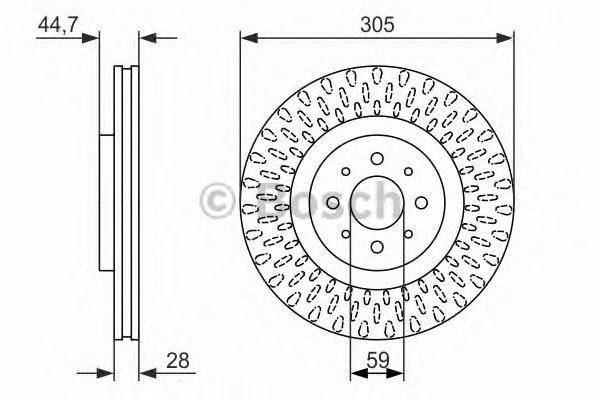 Bosch Brake Disc Single Front Diameter 305mm 59mm Vented 28mm 0986479570