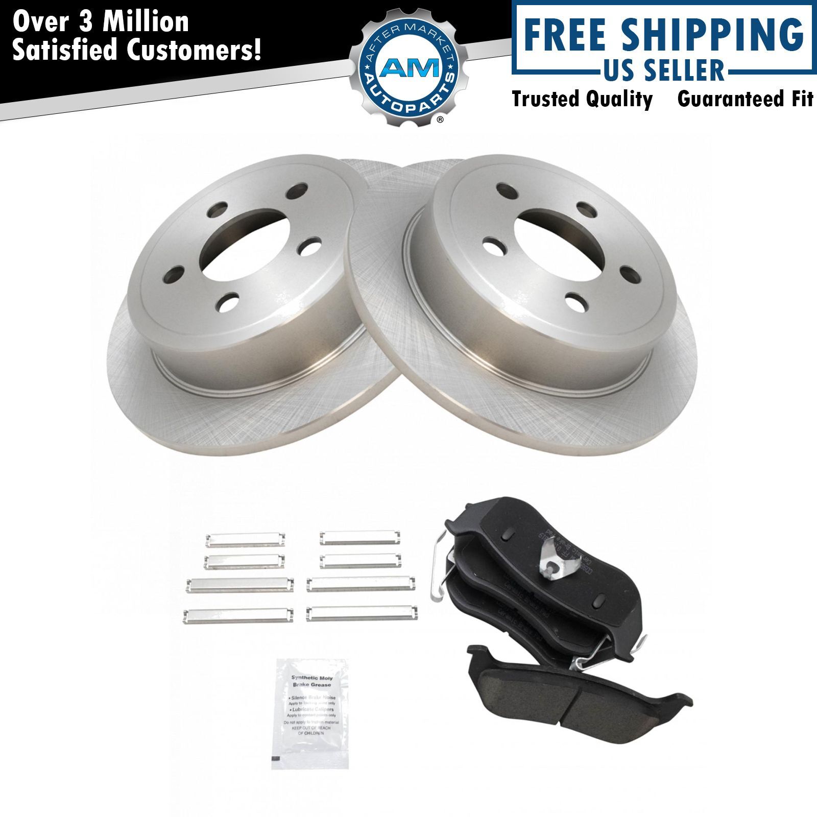 Ceramic Rear Disc Brake Pads & Rotor Set Kit for Jeep Liberty Wrangler