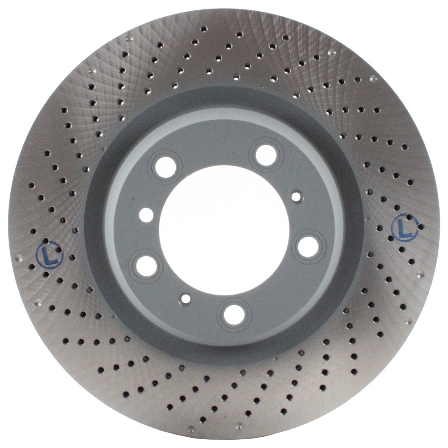 SHW Performance Rear Driver Left Drilled Disc Brake Rotor for 911 Turbo S GT3 RS