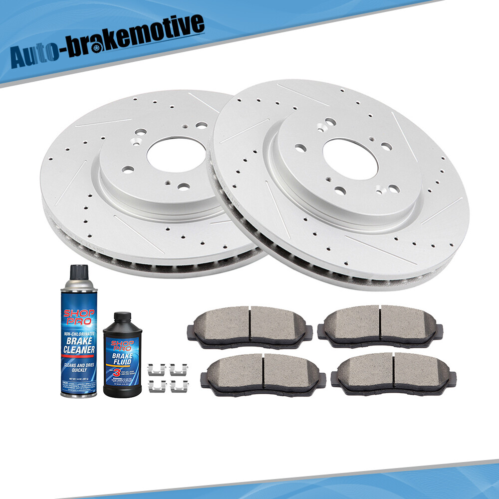 FOR 07-08 10-11 HONDA CRV G3000 CASTING FRONT BRAKE DISCS ROTORS + CERAMIC PADS
