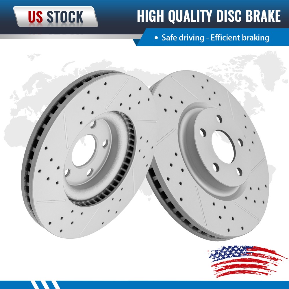 316mm Front Drilled and Slotted Brake Rotors for Ford Edge Lincoln Continental