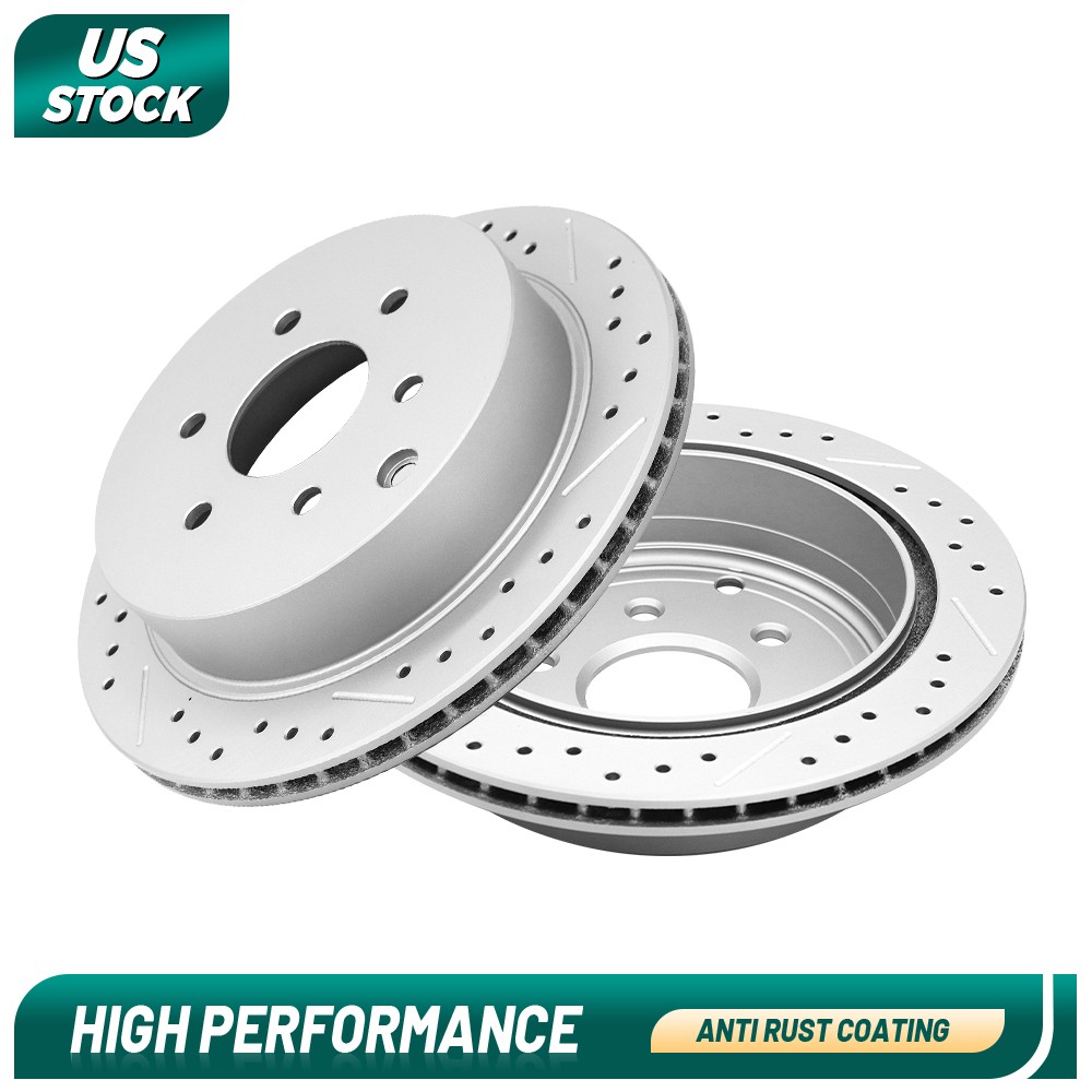 Rear Drilled Disc Brake Rotors For 2009-2011 2012 Suzuki Equator Xterra Frontier