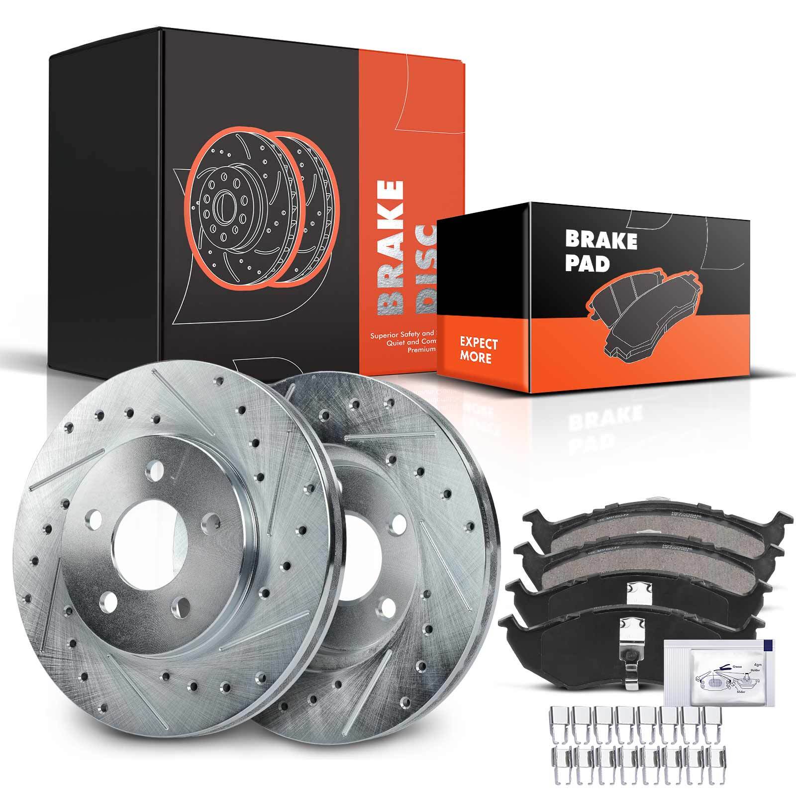 257 mm Front Drilled Rotor & Brake Pad for Chrysler Town & Country Dodge Caravan