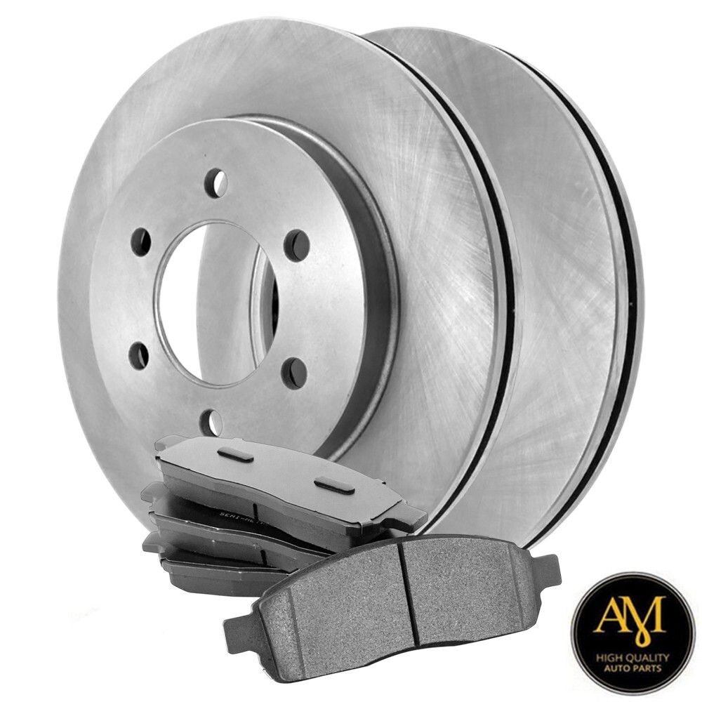 Front Vented Brake Rotors & Ceramic Pads For Lincoln Mark LT, Ford F-150; 4WD