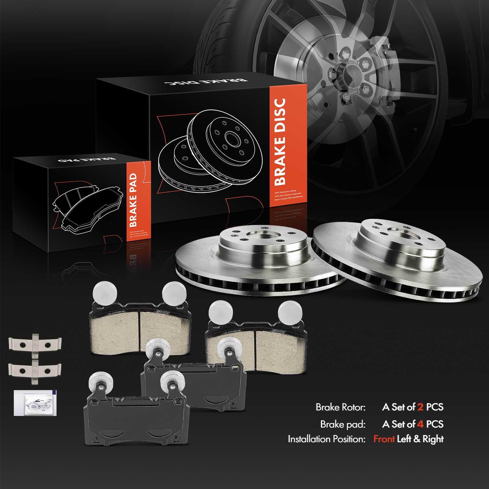 Front Disc Brake Rotors & Ceramic Brake Pad for Tesla S 2012 2013 2014 2015 2016