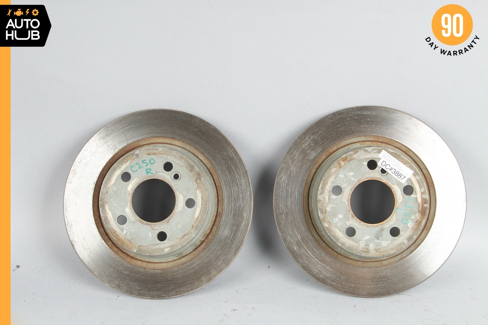 08-14 Mercedes W204 C250 C300 C350 Rear Brake Rotor Left and Right Set OEM