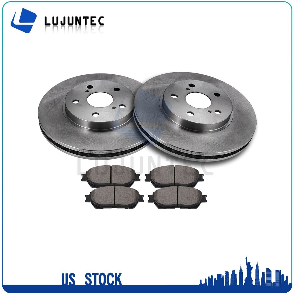 Front Brake Disc Ceramic Pads And Rotors For 2004-2008 Toyota Solara 3.3L