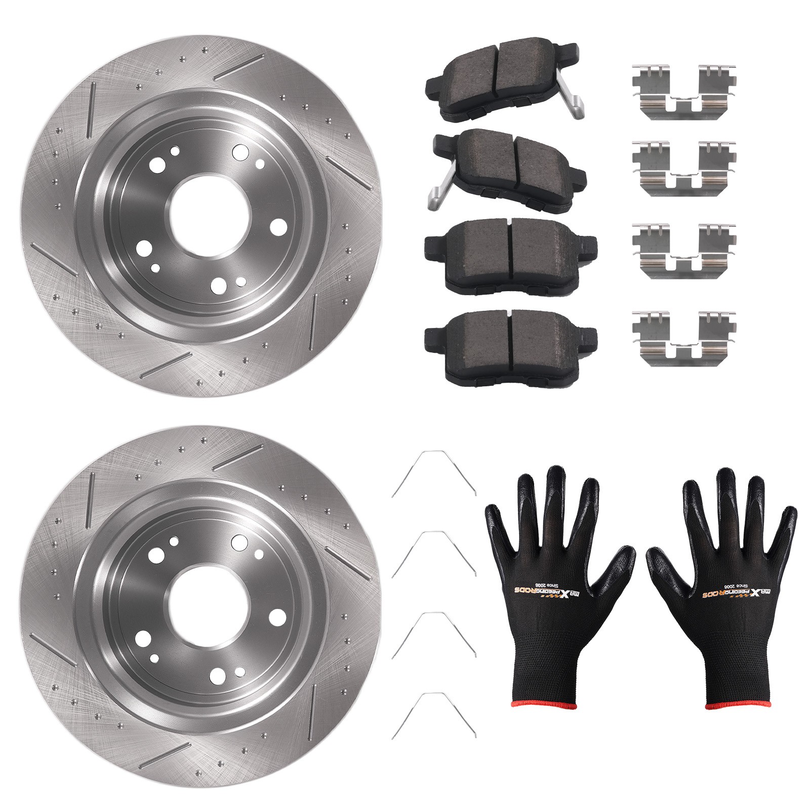 Rear Drilled Slotted Brake Rotors Ceramic Pads for Acura TSX 2009-2014 S31479