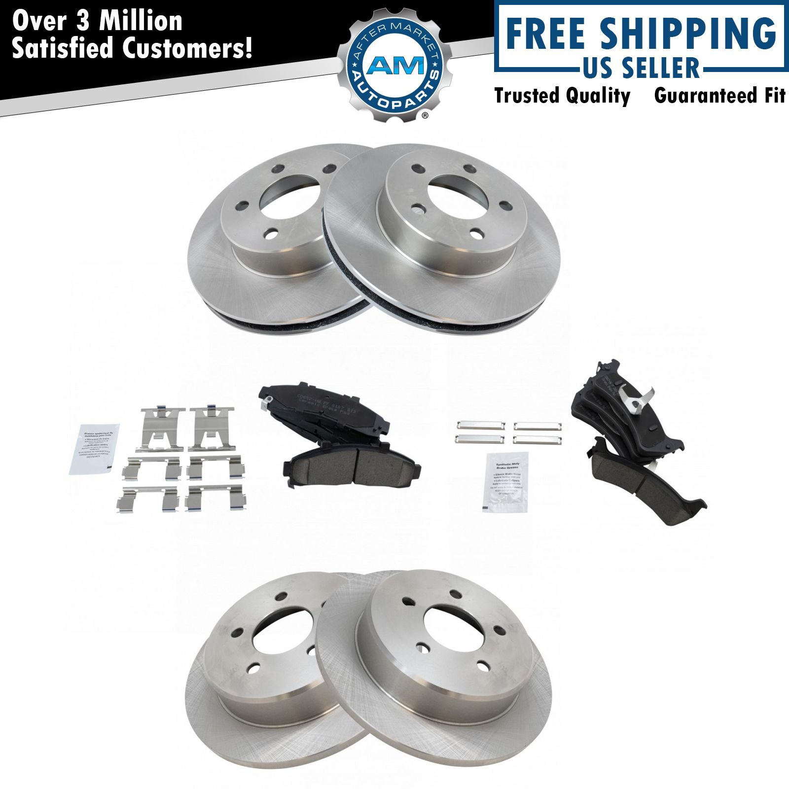 Premium Posi Brake Pads & Rotors Front Rear Kit for Ford Mercury SUV