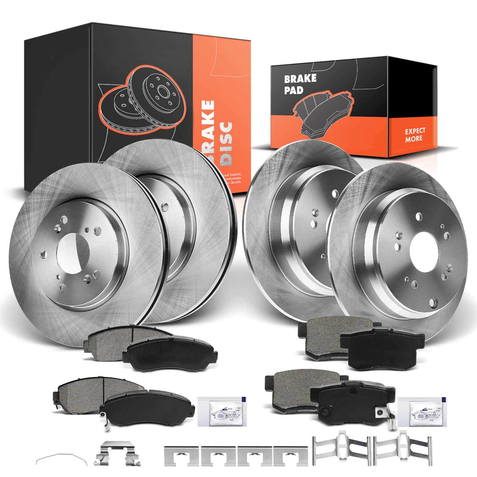 Front & Rear Disc Rotor and Ceramic Brake Pad for Acura RDX 2007-2012 L4 2.3L