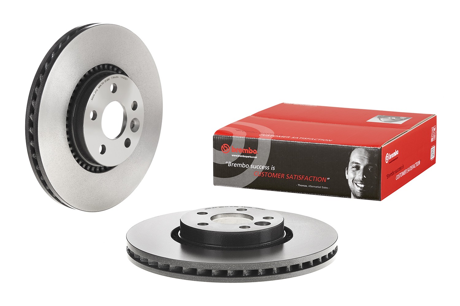 Brembo Front Left or Right 316mm Coated Disc Brake Rotor For Volvo S60 V60 XC70