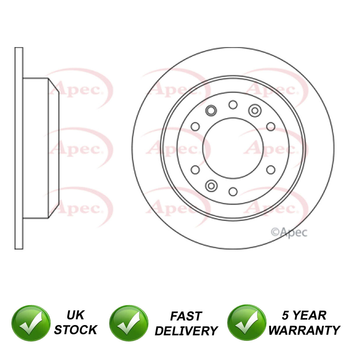1x Brake Disc Rear SJR Fits Kia Sedona 2006- 2.2 CRDi 2.7 2.9 584114D000