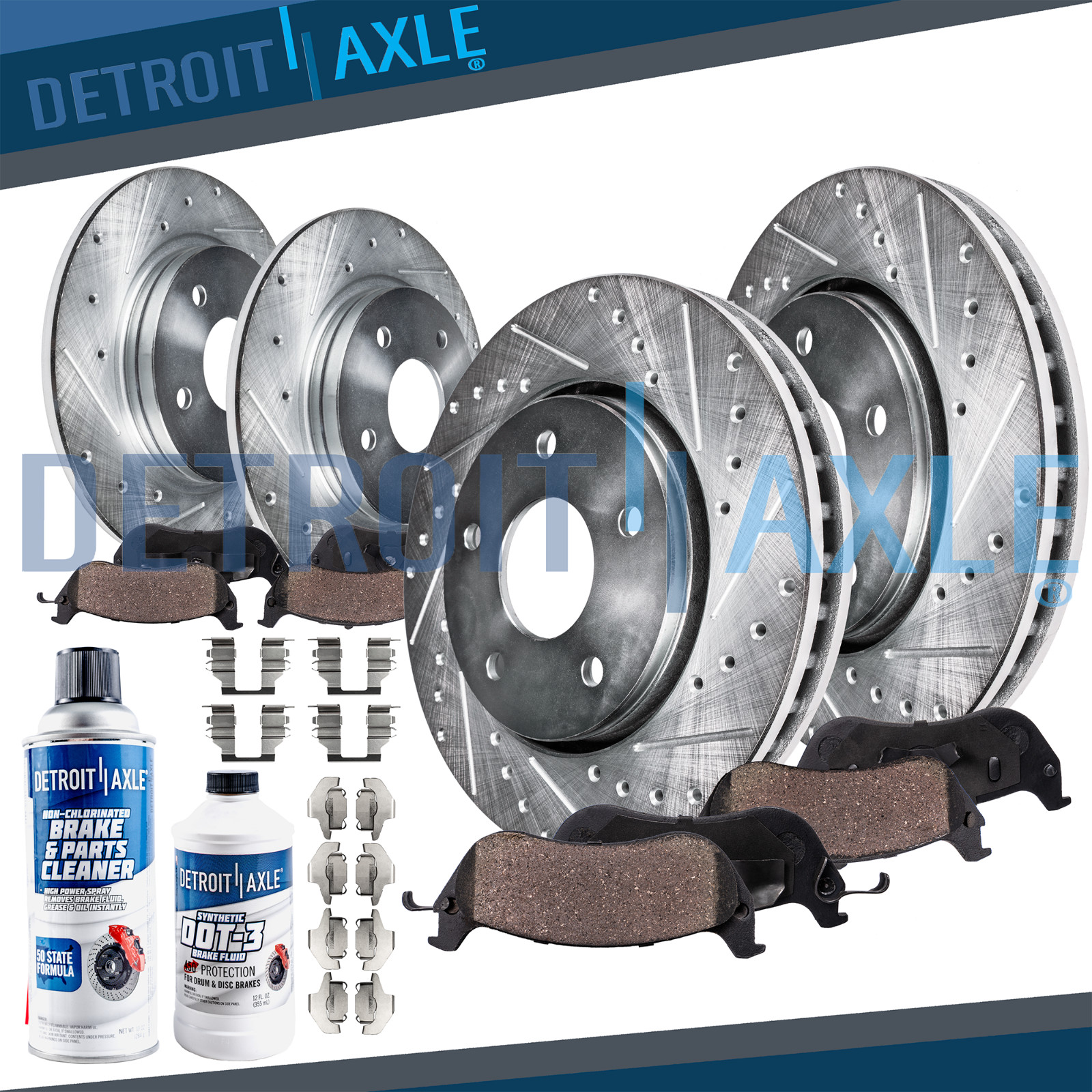 Front Rear DRILLED Disc Rotors Ceramic Brake Pads Kit for Corolla Matrix Vibe