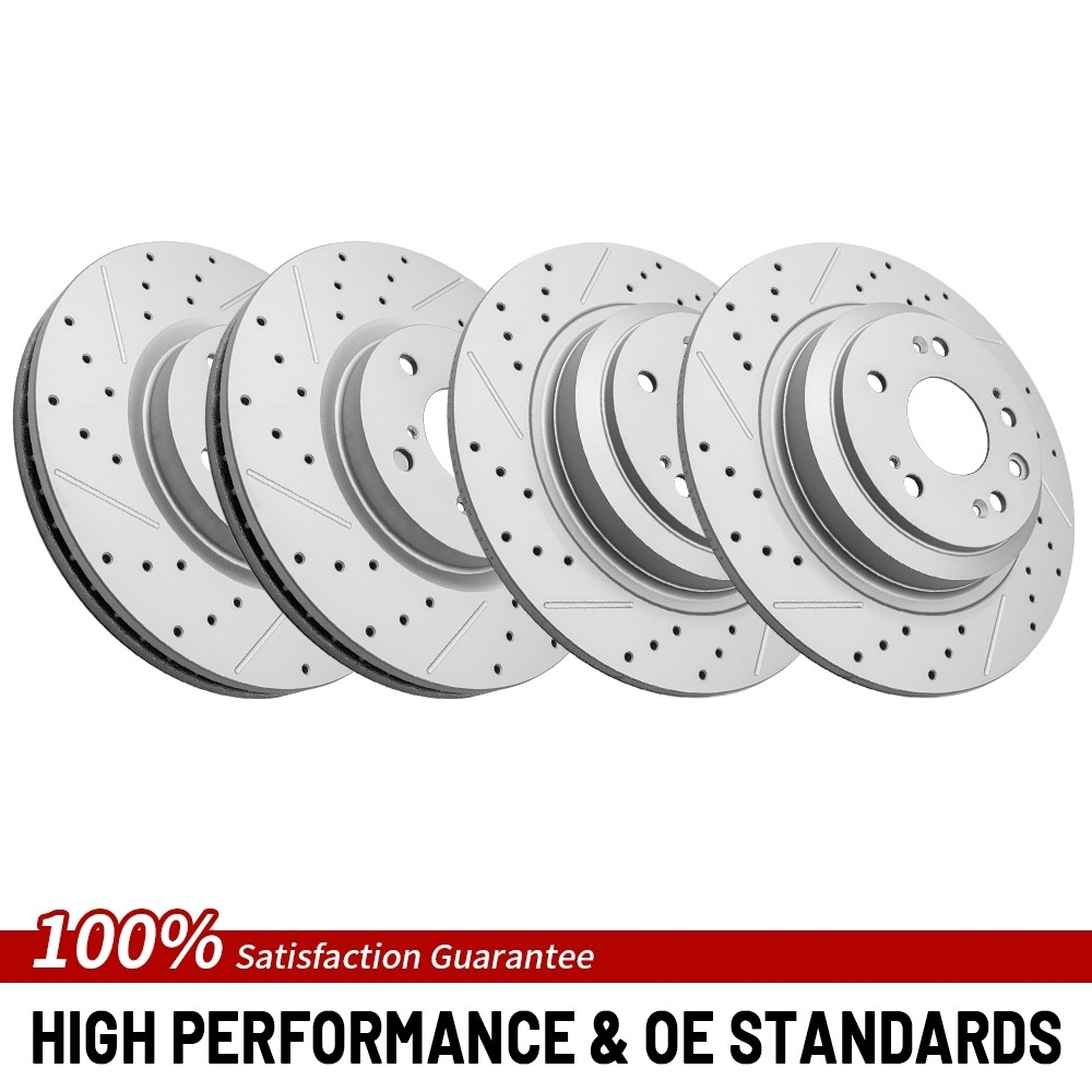 319.8mm Front 333.7mm Rear Drilled Brake Rotor For 2009 2010 2011-2014 Acura TL