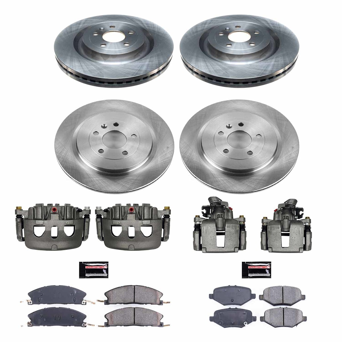 KCOE6375 Powerstop Brake Disc and Caliper Kits 4-Wheel Set Front & Rear for Ford