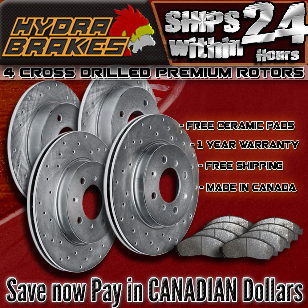 FITS 2014 2015 Infiniti Q50 Sport Drilled Brake Rotors CERAMIC Sliver