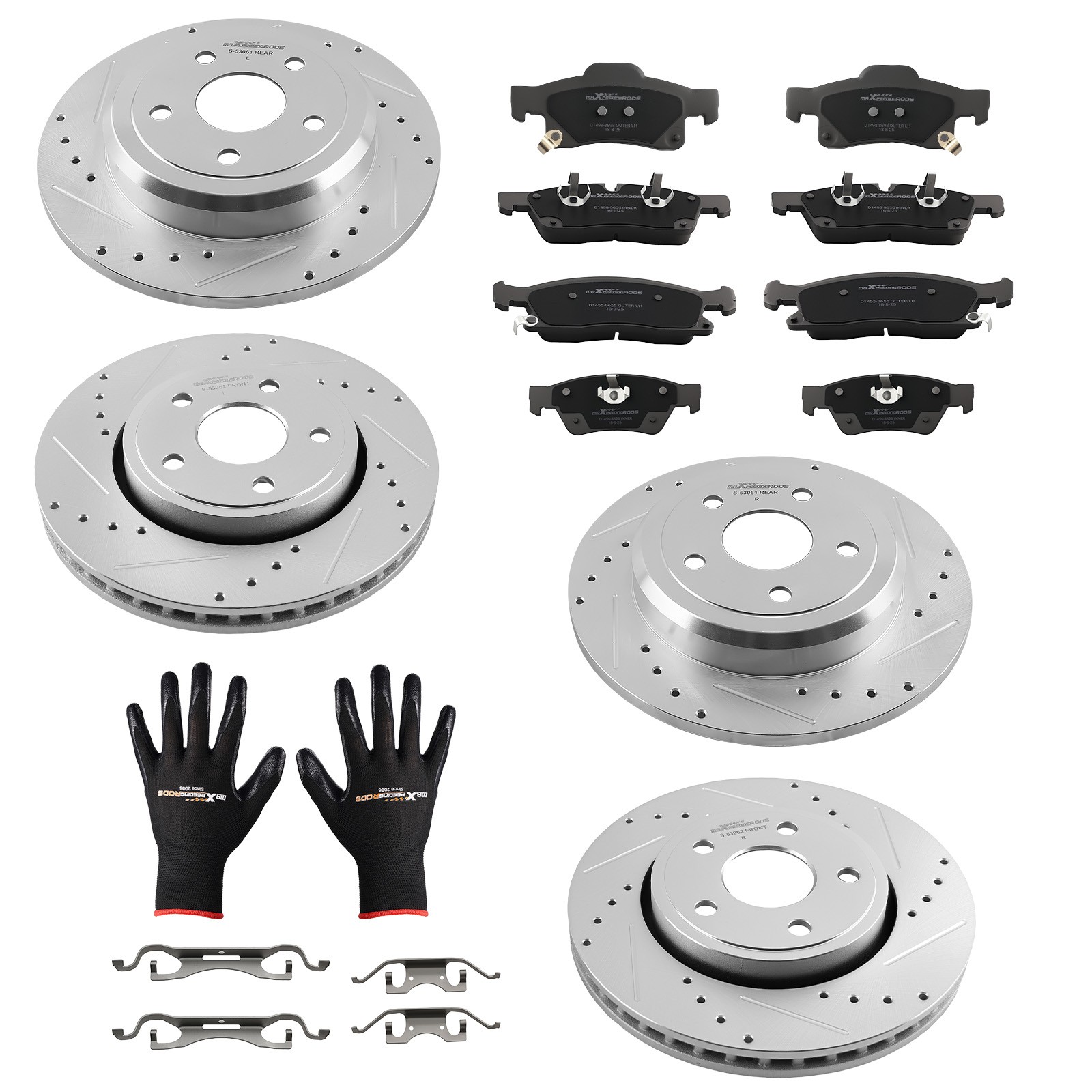 Front Rear Brake Disc Rotors&Brake Pads for Jeep Grand Cherokee/Dodge Durango