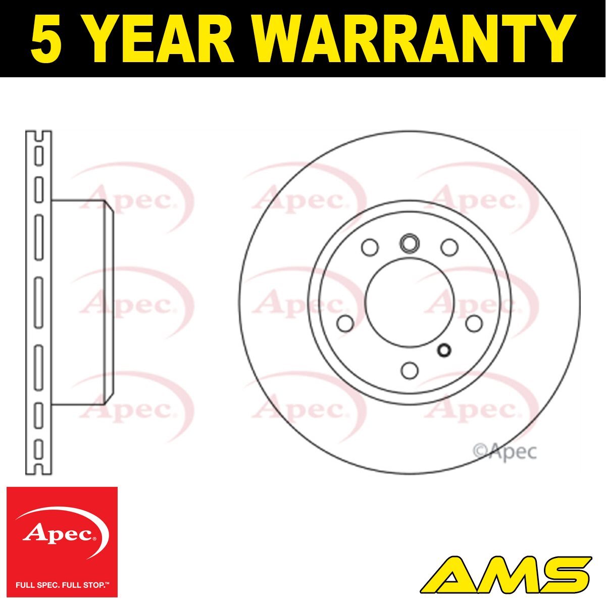 Fits BMW 5 Series 1986-1996 7 Series 1987-1994 Brake Disc Front Apec