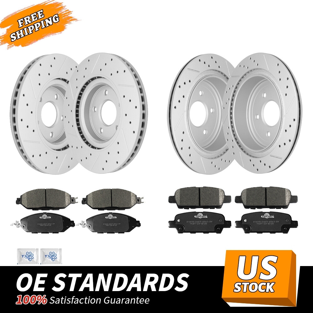 Front Rear Drilled Rotors Brake Ceramic Pads for Nissan Murano 2015 – 2022