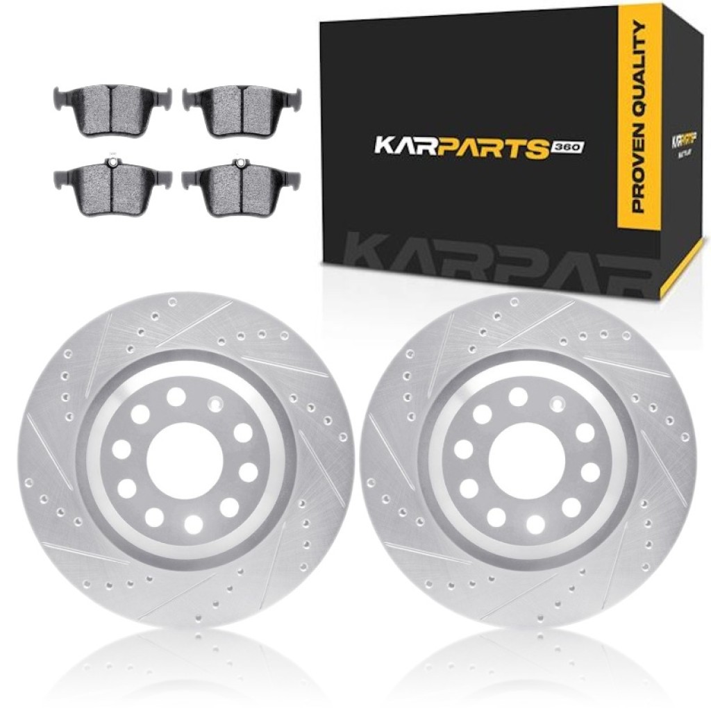 For Volkswagen Teramont 2019 Brake Rotor Set Rear | Cast Iron | Silver | Vented