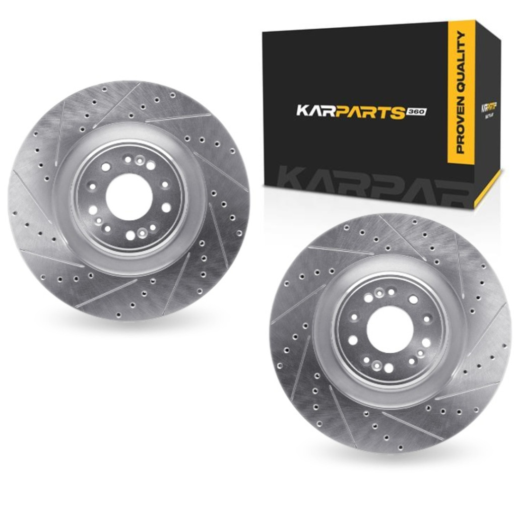 For Genesis G90 2017 18 19 20 21 2022 Brake Rotor Set | Silver