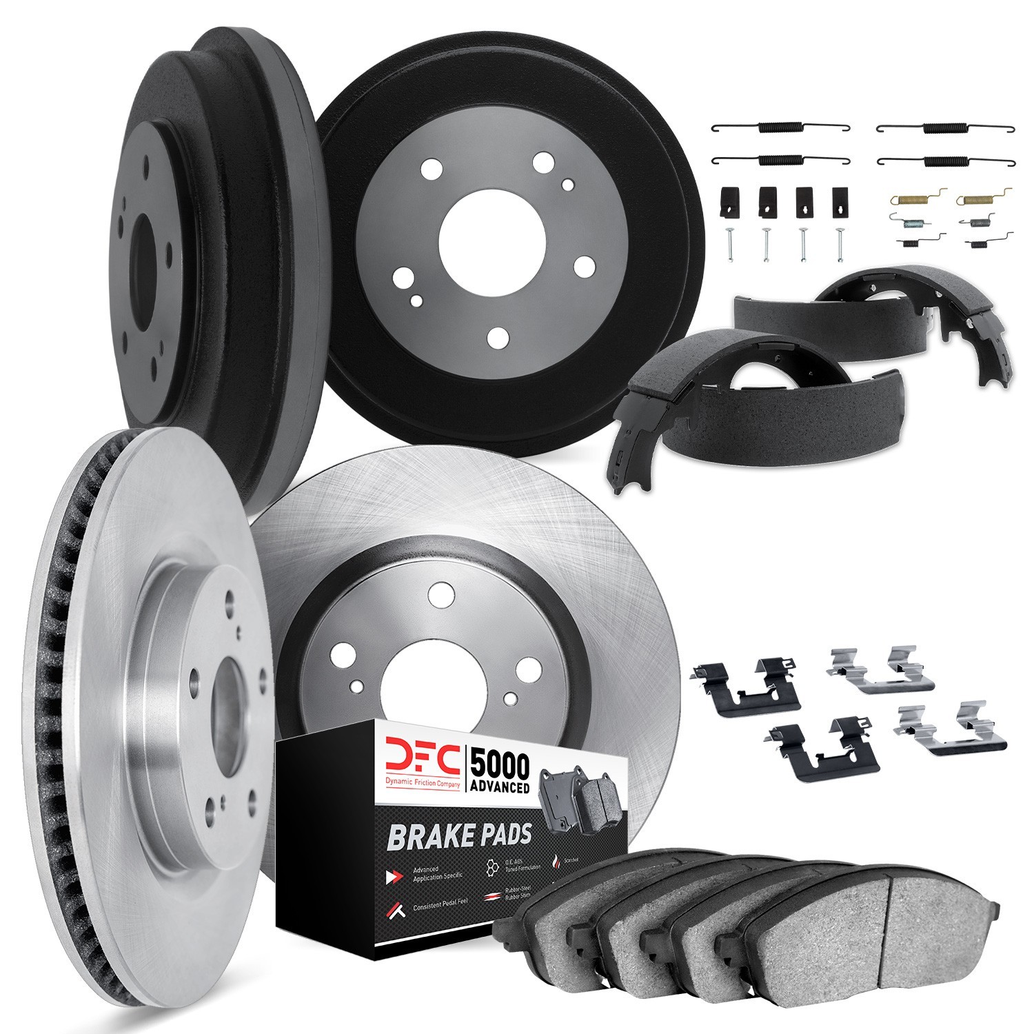 Dynamite Friction Disc Brake Pad and Rotor / Drum Brake Shoe and Drum Kit for 92