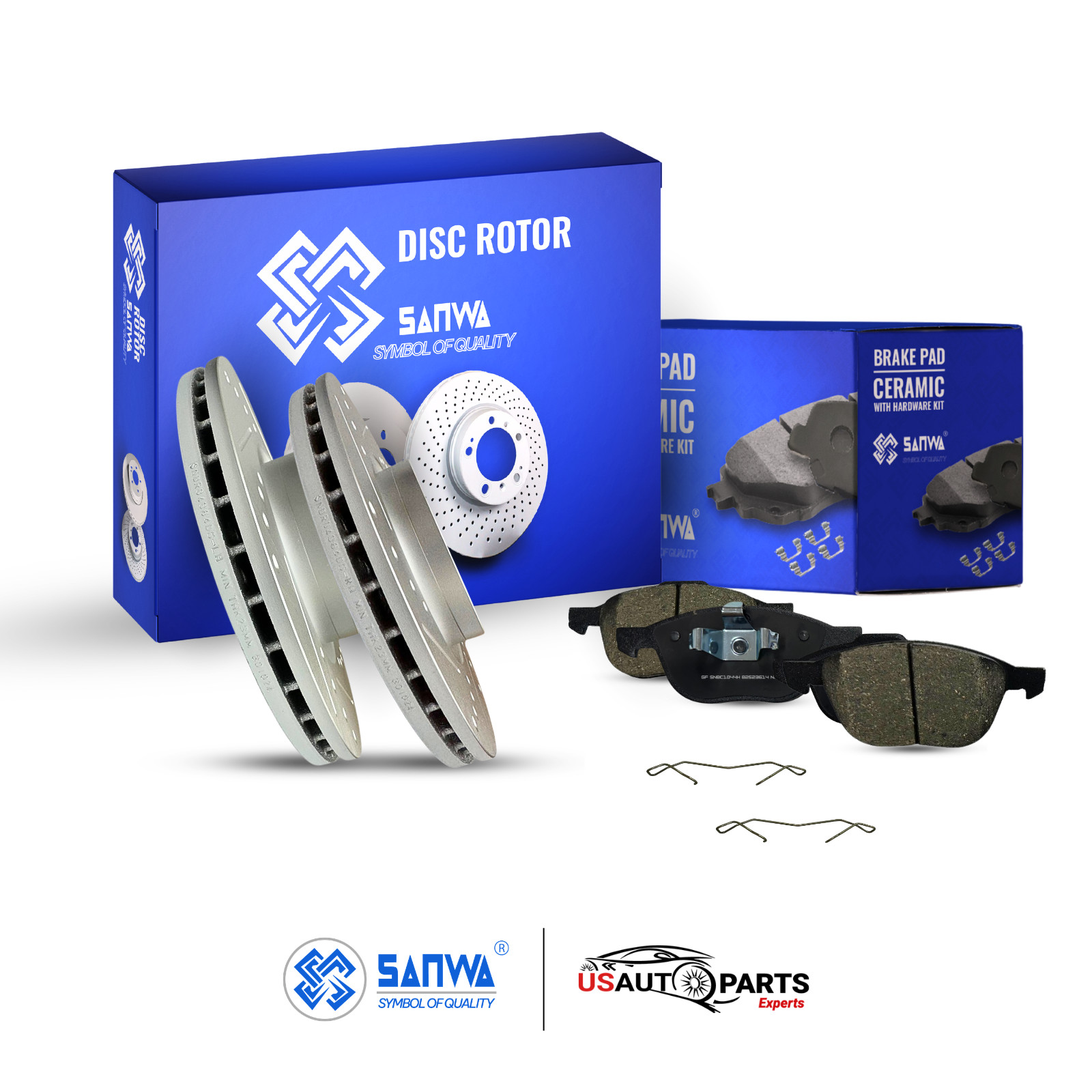 FRONT BRAKE ROTOR VENTED GEOMET D & S & CERAMIC PAD KIT 300mm FOR FORD 2004-2019